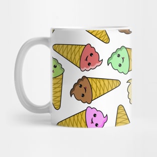 Cute Kawaii Ice Cream Cone Random Pattern Mug